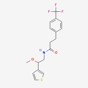 molecular formula C17H18F3NO2S B2472534 N-(2-methoxy-2-(thiophen-3-yl)ethyl)-3-(4-(trifluoromethyl)phenyl)propanamide CAS No. 1797873-49-4