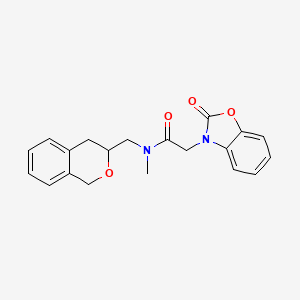 molecular formula C20H20N2O4 B2472538 N-(isochroman-3-ylmethyl)-N-methyl-2-(2-oxobenzo[d]oxazol-3(2H)-yl)acetamide CAS No. 2034448-10-5