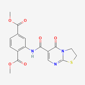 molecular formula C17H15N3O6S B2472539 dimethyl 2-(5-oxo-3,5-dihydro-2H-thiazolo[3,2-a]pyrimidine-6-carboxamido)terephthalate CAS No. 532965-81-4