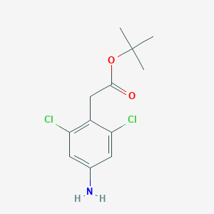 molecular formula C12H15Cl2NO2 B2472541 Tert-butyl 2-(4-amino-2,6-dichlorophenyl)acetate CAS No. 2248397-38-6