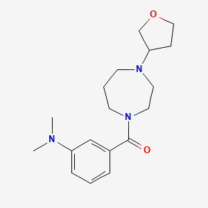 molecular formula C18H27N3O2 B2472573 N,N-dimethyl-3-[4-(oxolan-3-yl)-1,4-diazepane-1-carbonyl]aniline CAS No. 2310099-27-3