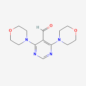 molecular formula C13H18N4O3 B2472584 4,6-Dimorpholinopyrimidine-5-carbaldehyde CAS No. 304864-80-0
