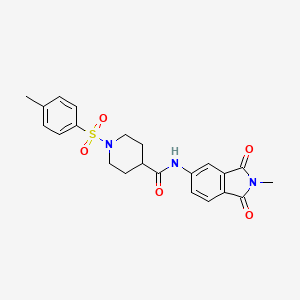 molecular formula C22H23N3O5S B2472585 N-(2-methyl-1,3-dioxoisoindolin-5-yl)-1-tosylpiperidine-4-carboxamide CAS No. 923373-32-4