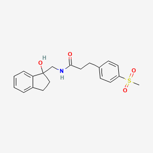 molecular formula C20H23NO4S B2472604 N-((1-hydroxy-2,3-dihydro-1H-inden-1-yl)methyl)-3-(4-(methylsulfonyl)phenyl)propanamide CAS No. 2034538-89-9