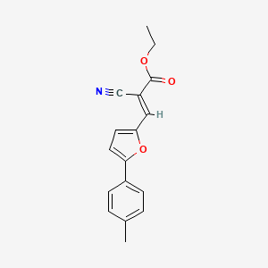 molecular formula C17H15NO3 B2472608 ethyl (2E)-2-cyano-3-[5-(4-methylphenyl)furan-2-yl]prop-2-enoate CAS No. 304896-34-2