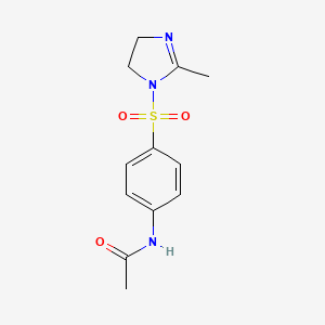 molecular formula C12H15N3O3S B2472615 N-{4-[(2-methyl-4,5-dihydro-1H-imidazol-1-yl)sulfonyl]phenyl}acetamide CAS No. 309927-48-8