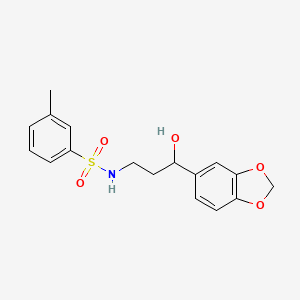 molecular formula C17H19NO5S B2472622 N-(3-(benzo[d][1,3]dioxol-5-yl)-3-hydroxypropyl)-3-methylbenzenesulfonamide CAS No. 1421456-32-7