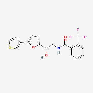 molecular formula C18H14F3NO3S B2472628 N-(2-hydroxy-2-(5-(thiophen-3-yl)furan-2-yl)ethyl)-2-(trifluoromethyl)benzamide CAS No. 2034443-07-5