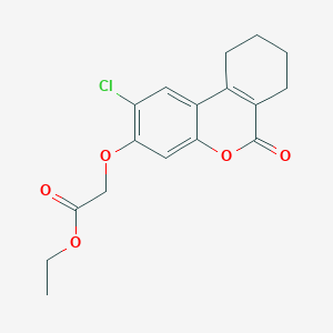 molecular formula C17H17ClO5 B2472690 Ethyl 2-[(2-chloro-6-oxo-7,8,9,10-tetrahydrobenzo[c]chromen-3-yl)oxy]acetate CAS No. 325737-66-4
