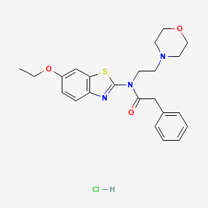 molecular formula C23H28ClN3O3S B2472713 N-(6-ethoxybenzo[d]thiazol-2-yl)-N-(2-morpholinoethyl)-2-phenylacetamide hydrochloride CAS No. 1215370-90-3