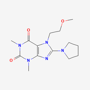 7-(2-methoxyethyl)-1,3-dimethyl-8-(pyrrolidin-1-yl)-1H-purine-2,6(3H,7H)-dione