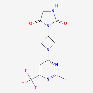 3-[1-[2-Methyl-6-(trifluoromethyl)pyrimidin-4-yl]azetidin-3-yl]imidazolidine-2,4-dione