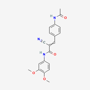 2-cyano-N-(3,4-dimethoxyphenyl)-3-(4-acetamidophenyl)prop-2-enamide