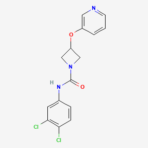 molecular formula C15H13Cl2N3O2 B2472760 N-(3,4-dichlorophenyl)-3-(pyridin-3-yloxy)azetidine-1-carboxamide CAS No. 1903511-53-4