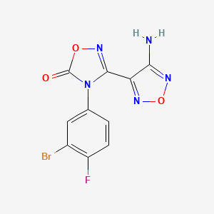 molecular formula C10H5BrFN5O3 B2472767 3-(4-amino-1,2,5-oxadiazol-3-yl)-4-(3-bromo-4-fluorophenyl)-1,2,4-oxadiazol-5(4H)-one CAS No. 914471-43-5
