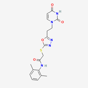 N-(2,6-dimethylphenyl)-2-((5-(2-(2,4-dioxo-3,4-dihydropyrimidin-1(2H)-yl)ethyl)-1,3,4-oxadiazol-2-yl)thio)acetamide