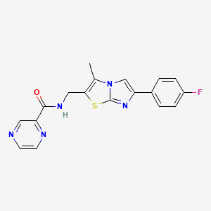 N-((6-(4-fluorophenyl)-3-methylimidazo[2,1-b]thiazol-2-yl)methyl)pyrazine-2-carboxamide