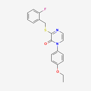 1-(4-Ethoxyphenyl)-3-[(2-fluorophenyl)methylsulfanyl]pyrazin-2-one