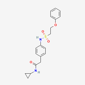 molecular formula C19H22N2O4S B2472810 N-Cyclopropyl-2-[4-(2-phenoxyethanesulfonamido)phenyl]acetamide CAS No. 1448075-17-9