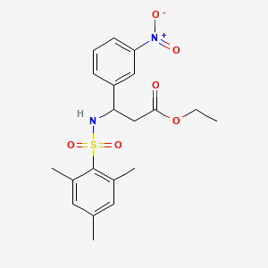 molecular formula C20H24N2O6S B2472839 Ethyl 3-(3-nitrophenyl)-3-(2,4,6-trimethylbenzenesulfonamido)propanoate CAS No. 681841-26-9