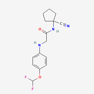 molecular formula C15H17F2N3O2 B2472857 N-(1-cyanocyclopentyl)-2-{[4-(difluoromethoxy)phenyl]amino}acetamide CAS No. 1181865-14-4