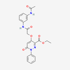 Ethyl 4-(2-((3-acetamidophenyl)amino)-2-oxoethoxy)-6-oxo-1-phenyl-1,6-dihydropyridazine-3-carboxylate
