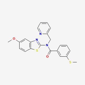 N-(5-methoxybenzo[d]thiazol-2-yl)-3-(methylthio)-N-(pyridin-2-ylmethyl)benzamide