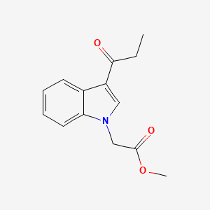 molecular formula C14H15NO3 B2472884 methyl (3-propanoyl-1H-indol-1-yl)acetate CAS No. 797775-00-9