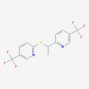 5-(Trifluoromethyl)-2-(1-{[5-(trifluoromethyl)pyridin-2-yl]sulfanyl}ethyl)pyridine