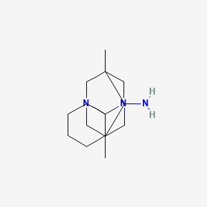 5',7'-Dimethyl-1',3'-diazaspiro[cyclohexane-1,2'-tricyclo[3.3.1.1~3,7~]decan]-6'-amine