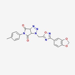 1-((3-(benzo[d][1,3]dioxol-5-yl)-1,2,4-oxadiazol-5-yl)methyl)-5-(p-tolyl)-1,6a-dihydropyrrolo[3,4-d][1,2,3]triazole-4,6(3aH,5H)-dione