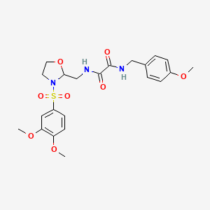 N1-((3-((3,4-dimethoxyphenyl)sulfonyl)oxazolidin-2-yl)methyl)-N2-(4-methoxybenzyl)oxalamide