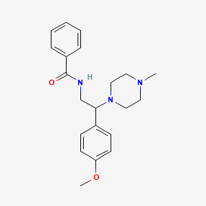 molecular formula C21H27N3O2 B2472920 N-[2-(4-methoxyphenyl)-2-(4-methylpiperazin-1-yl)ethyl]benzamide CAS No. 903251-06-9