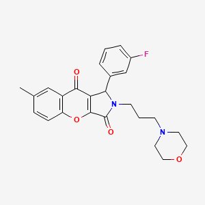B2472928 1-(3-Fluorophenyl)-7-methyl-2-(3-morpholinopropyl)-1,2-dihydrochromeno[2,3-c]pyrrole-3,9-dione CAS No. 893350-31-7