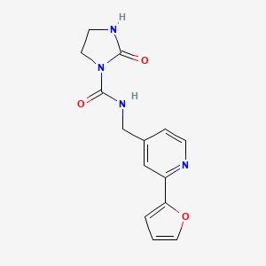 N-((2-(furan-2-yl)pyridin-4-yl)methyl)-2-oxoimidazolidine-1-carboxamide