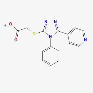 molecular formula C15H12N4O2S B2472943 2-{[4-phenyl-5-(pyridin-4-yl)-4H-1,2,4-triazol-3-yl]sulfanyl}acetic acid CAS No. 18199-82-1