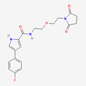 molecular formula C19H20FN3O4 B2472944 N-(2-(2-(2,5-dioxopyrrolidin-1-yl)ethoxy)ethyl)-4-(4-fluorophenyl)-1H-pyrrole-2-carboxamide CAS No. 2034232-50-1