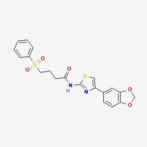 N-(4-(benzo[d][1,3]dioxol-5-yl)thiazol-2-yl)-4-(phenylsulfonyl)butanamide