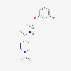 molecular formula C18H23FN2O3 B2472951 N-[1-(3-Fluorophenoxy)propan-2-yl]-1-prop-2-enoylpiperidine-4-carboxamide CAS No. 2361721-94-8