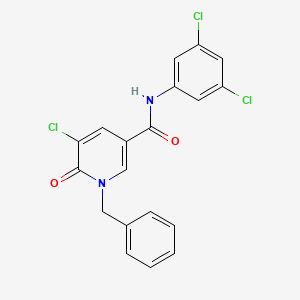 molecular formula C19H13Cl3N2O2 B2472959 1-benzyl-5-chloro-N-(3,5-dichlorophenyl)-6-oxo-1,6-dihydro-3-pyridinecarboxamide CAS No. 339024-51-0