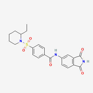 molecular formula C22H23N3O5S B2472961 N-(1,3-dioxo-2,3-dihydro-1H-isoindol-5-yl)-4-[(2-ethylpiperidin-1-yl)sulfonyl]benzamide CAS No. 864939-65-1