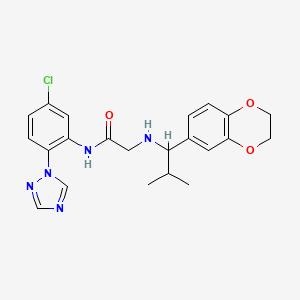 N-[5-chloro-2-(1H-1,2,4-triazol-1-yl)phenyl]-2-{[1-(2,3-dihydro-1,4-benzodioxin-6-yl)-2-methylpropyl]amino}acetamide