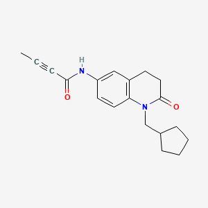 N-[1-(cyclopentylmethyl)-2-oxo-1,2,3,4-tetrahydroquinolin-6-yl]but-2-ynamide