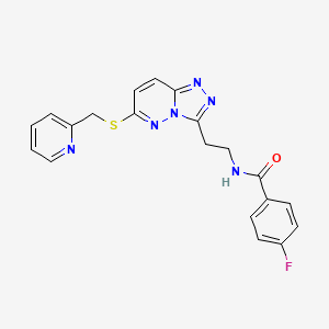 4-fluoro-N-[2-[6-(pyridin-2-ylmethylsulfanyl)-[1,2,4]triazolo[4,3-b]pyridazin-3-yl]ethyl]benzamide