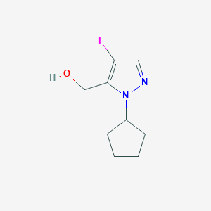 molecular formula C9H13IN2O B2472973 (2-Cyclopentyl-4-iodopyrazol-3-yl)methanol CAS No. 2101201-05-0