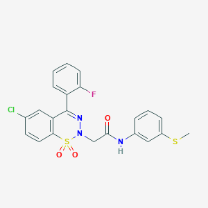 2-(6-chloro-4-(2-fluorophenyl)-1,1-dioxido-2H-benzo[e][1,2,3]thiadiazin-2-yl)-N-(3-(methylthio)phenyl)acetamide