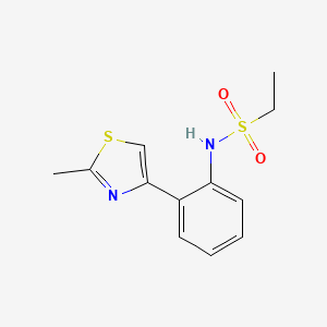 molecular formula C12H14N2O2S2 B2472986 N-(2-(2-methylthiazol-4-yl)phenyl)ethanesulfonamide CAS No. 1706051-31-1
