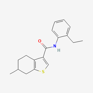 molecular formula C18H21NOS B2473004 N-(2-ethylphenyl)-6-methyl-4,5,6,7-tetrahydro-1-benzothiophene-3-carboxamide CAS No. 824943-30-8