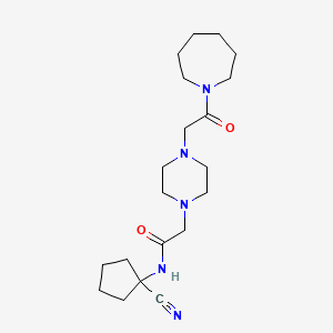 molecular formula C20H33N5O2 B2473027 2-{4-[2-(azepan-1-yl)-2-oxoethyl]piperazin-1-yl}-N-(1-cyanocyclopentyl)acetamide CAS No. 940851-26-3