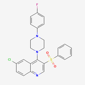 3-(Benzenesulfonyl)-6-chloro-4-[4-(4-fluorophenyl)piperazin-1-yl]quinoline